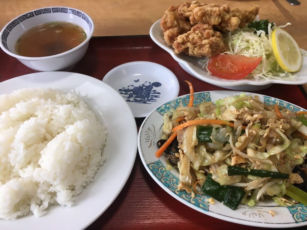 鶏天定食