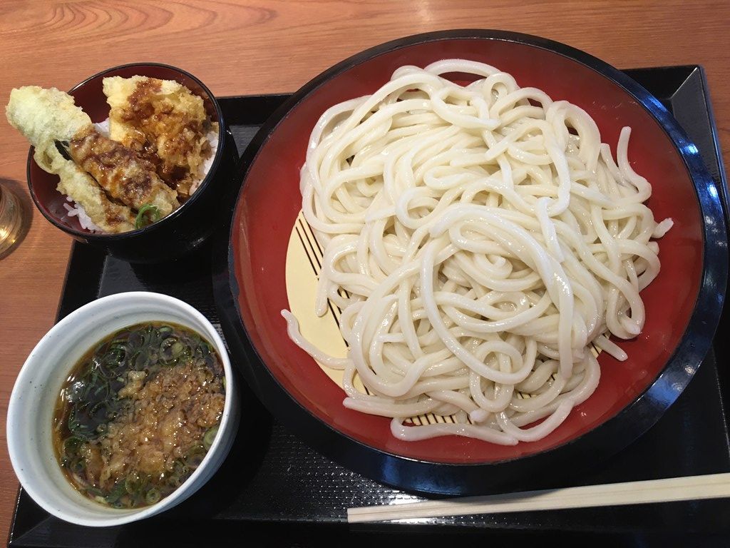 香の川製麺 和歌山次郎丸店(かしわ天丼ざるうどんセット)